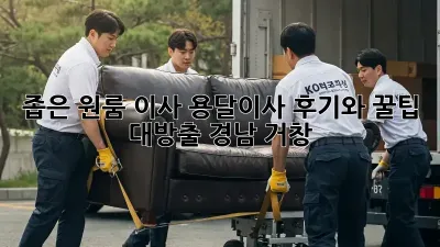 좁은 원룸 이사? 용달이사 후기와 꿀팁 대방출! (경남 거창)
